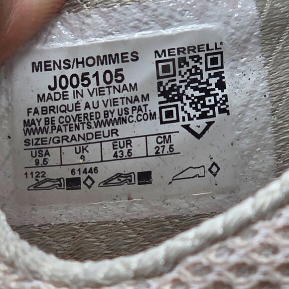 Merrell MQM Ace Tec 1TRL Oyster Chalk Mens Size 9.5 White Shoes Hiking Casual - Picture 6 of 13